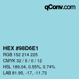 Color code: HEX #98D6E1 | qconv.com