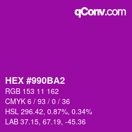 Código de color: HEX #990BA2 | qconv.com