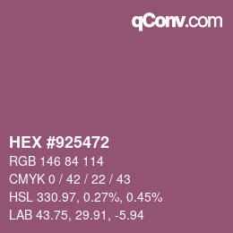 Código de color: HEX #925472 | qconv.com