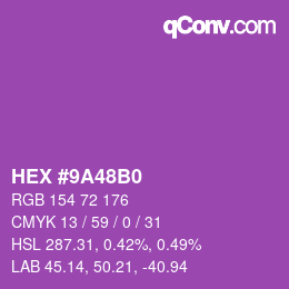 カラーコード: HEX #9A48B0 | qconv.com