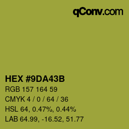 Código de color: HEX #9DA43B | qconv.com