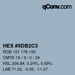 Color code: HEX #9DB2C3 | qconv.com