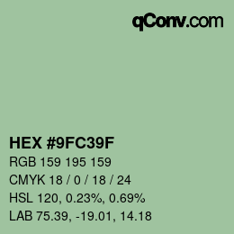 Farbcode: HEX #9FC39F | qconv.com