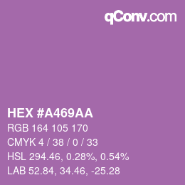 Color code: HEX #A469AA | qconv.com