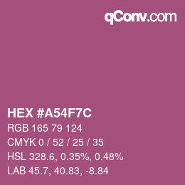 Code couleur: HEX #A54F7C | qconv.com