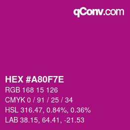 Código de color: HEX #A80F7E | qconv.com