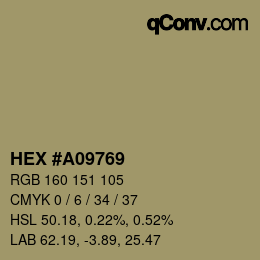 Código de color: HEX #A09769 | qconv.com