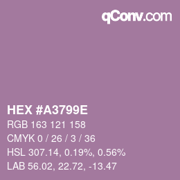 Code couleur: HEX #A3799E | qconv.com