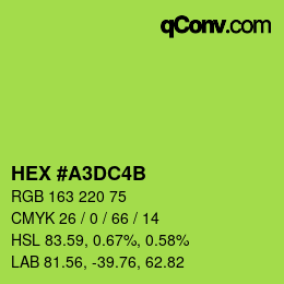 Código de color: HEX #A3DC4B | qconv.com