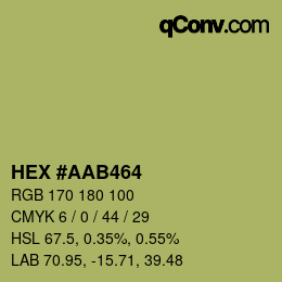 Farbcode: HEX #AAB464 | qconv.com