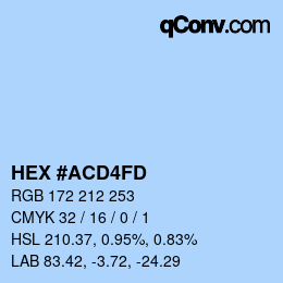 カラーコード: HEX #ACD4FD | qconv.com