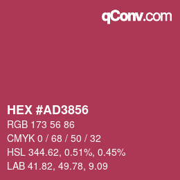 Color code: HEX #AD3856 | qconv.com