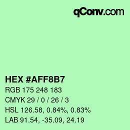 Code couleur: HEX #AFF8B7 | qconv.com