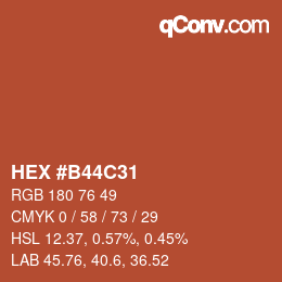 Color code: HEX #B44C31 | qconv.com