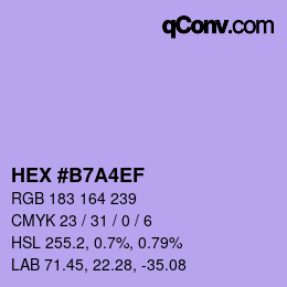 Código de color: HEX #B7A4EF | qconv.com