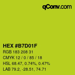 Código de color: HEX #B7D01F | qconv.com