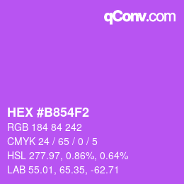 Farbcode: HEX #B854F2 | qconv.com