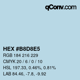 カラーコード: HEX #B8D8E5 | qconv.com