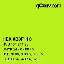 Código de color: HEX #B8F11C | qconv.com