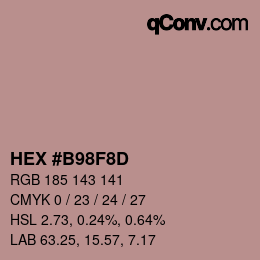 Color code: HEX #B98F8D | qconv.com