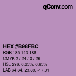 Farbcode: HEX #B98FBC | qconv.com