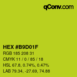 カラーコード: HEX #B9D01F | qconv.com