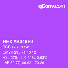 Farbcode: HEX #B049F9 | qconv.com