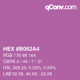 Farbcode: HEX #B062A4 | qconv.com