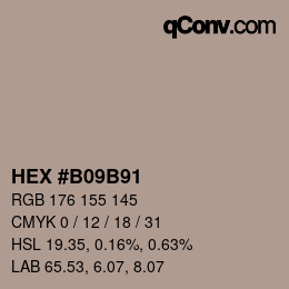 Código de color: HEX #B09B91 | qconv.com