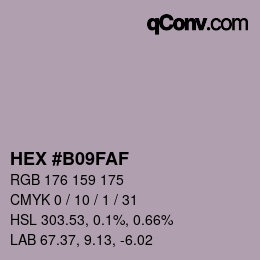 Farbcode: HEX #B09FAF | qconv.com