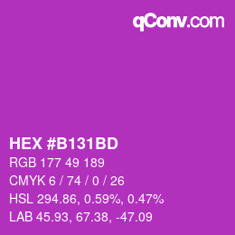 Farbcode: HEX #B131BD | qconv.com