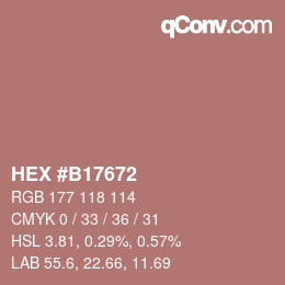 カラーコード: HEX #B17672 | qconv.com