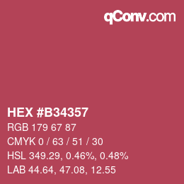 Farbcode: HEX #B34357 | qconv.com