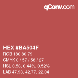 Color code: HEX #BA504F | qconv.com