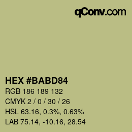 Código de color: HEX #BABD84 | qconv.com