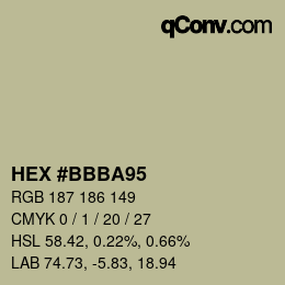 Código de color: HEX #BBBA95 | qconv.com