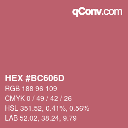 Color code: HEX #BC606D | qconv.com