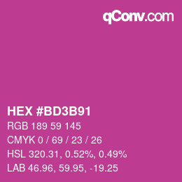 Code couleur: HEX #BD3B91 | qconv.com