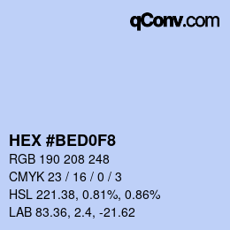 Code couleur: HEX #BED0F8 | qconv.com