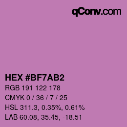 Código de color: HEX #BF7AB2 | qconv.com