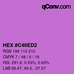 カラーコード: HEX #C46ED2 | qconv.com