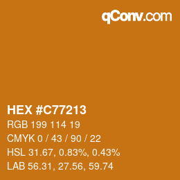 Farbcode: HEX #C77213 | qconv.com