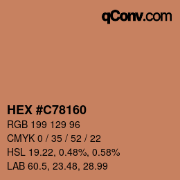 Farbcode: HEX #C78160 | qconv.com