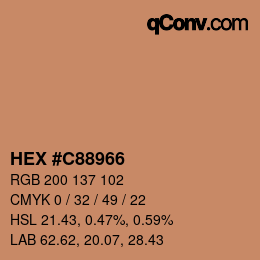 Color code: HEX #C88966 | qconv.com