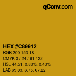 カラーコード: HEX #C89912 | qconv.com