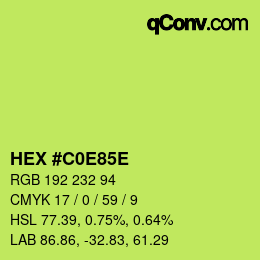 Código de color: HEX #C0E85E | qconv.com