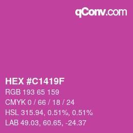 Color code: HEX #C1419F | qconv.com