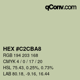 Color code: HEX #C2CBA8 | qconv.com