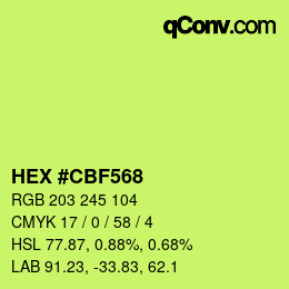 Código de color: HEX #CBF568 | qconv.com