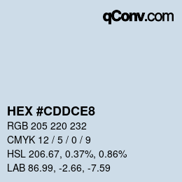 Código de color: HEX #CDDCE8 | qconv.com